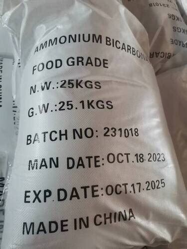 Industrial Grade Ammonium Bicarbonate Storage Room Temperature At Best