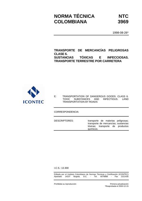 PDF New NORMA TÉCNICA NTC COLOMBIANA 3969 Mintransporte 2010 9