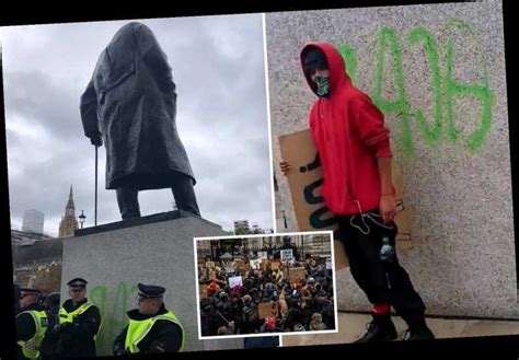 Winston Churchill Statue Vandalised On D Day Anniversary As Black Lives