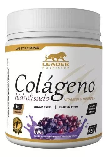 Colágeno hidrolizado 250 g sin gluten sabor a uva Leader Nutrition