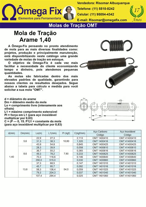 Mola de Tração Tabela Risomar Ômega Fix