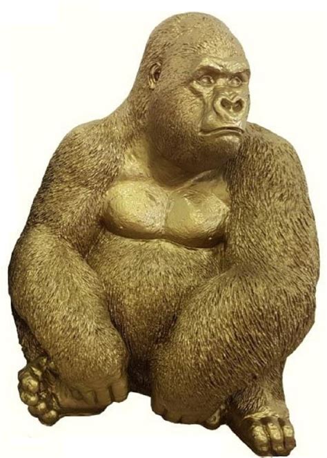 Casa Padrino Luxus Deko Skulptur Gorilla Affe Gold H Cm