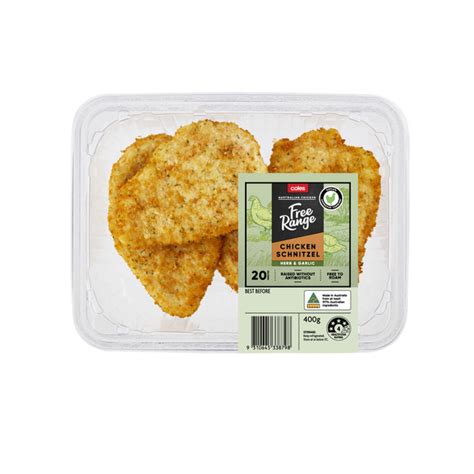 Calories In Coles Free Range Rspca Approved Chicken Schnitzel Herb And