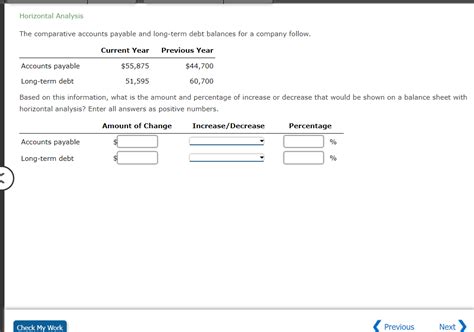 Solved Horizontal Analysis The Comparative Accounts Payable