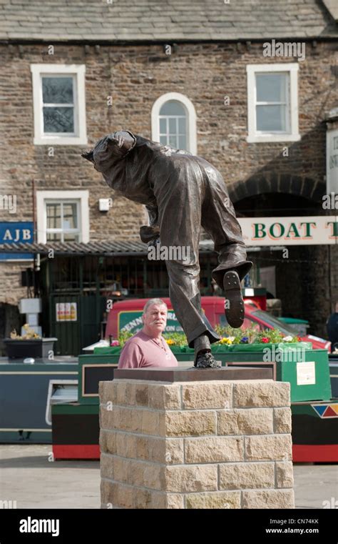 1 Man Looking At Bronze Statue Of Cricketer Fred Freddie Trueman