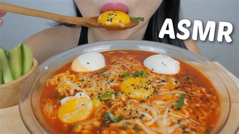 Asmr Samyang Spicy Stew Noodles With Soft Boiled Eggs No Talking