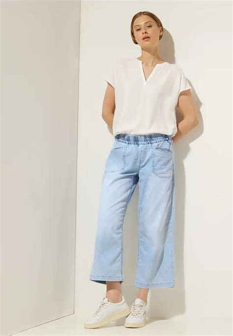 Street One Jean Culotte Coupe Ample En Bleu Street One