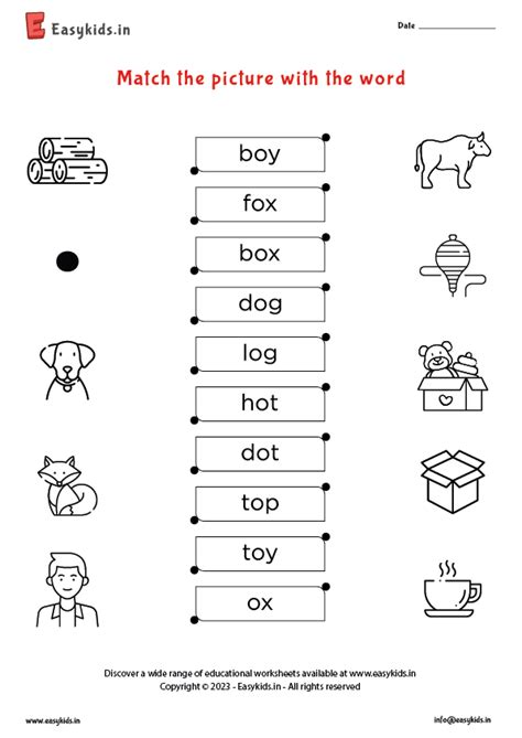 Look And Match Cvc Worksheet With Vowel ‘o’ Worksheet