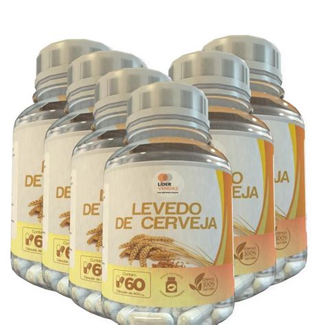 Levedo De Cerveja 60 Cáps 400Mg Kit 6 Potes no Shoptime