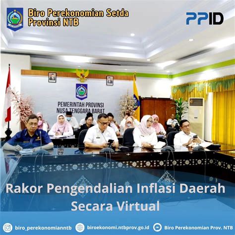 Rakor Pengendalian Inflasi Daerah Secara Virtual Biro Perekonomian