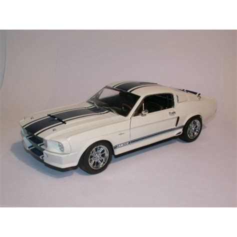 Miniature FORD MUSTANG GT350 SHELBY 1966 BLANCHE BANDES BLEU SHELBY