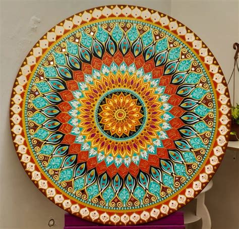 Mandala Pintada A Mão Em Mdf 90x90 Cm Elo7 Produtos Especiais