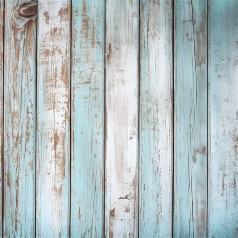 Premium AI Image | A wooden fence with blue and white paint.