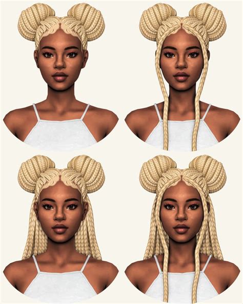 Braids Collection Sheabuttyr In Sims Sims Hair Sims Mods