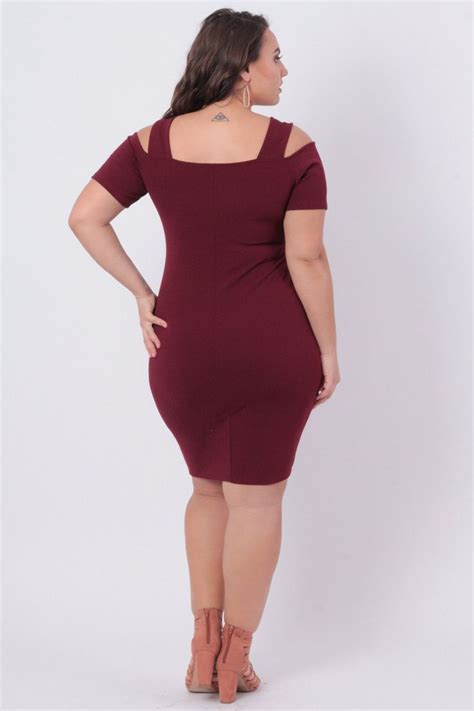 Plus Size Crepe Knit Panel Dress Burgundy Panel Dress Fashion Dresses