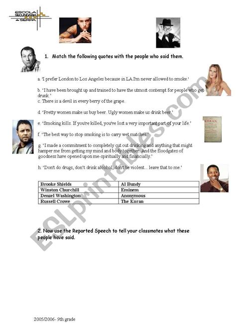 Famous Quotes ESL Worksheet By Isabelrivas