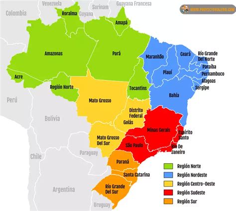 Regiones De Brasil Cuántos Estados Tiene Brasil