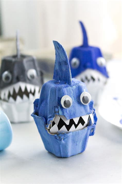 Fiercely Cute Egg Carton Shark Craft for Kids • Kids Activities Blog