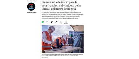 Firman Acta De Inicio Para La Construcción Del Viaducto De La Línea 1