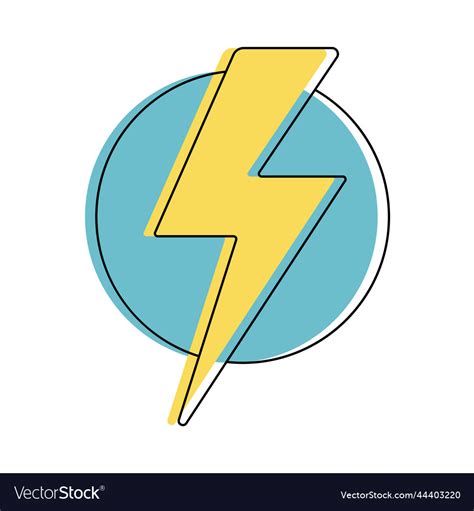 Simple Flat Lightning Electric Power Icon Energy Vector Image