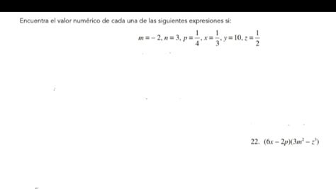 Solved Encuentra el valor numérico de cada una de las siguientes