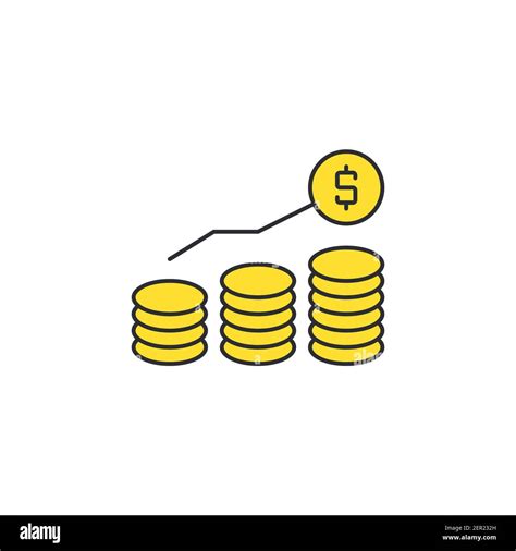 Revenue Concept Icon Color Line Outline Vector Sign Linear Style