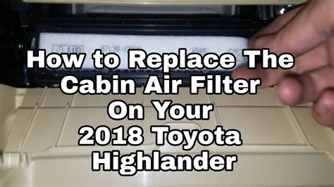 2019 Toyota Highlander Cabin Air Filter Location