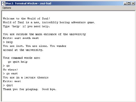 The User Interface And Exploration Of The Zuul Game Download