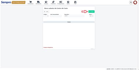 Manual de Instruções SD501 Como cadastrar um Centro de Custo
