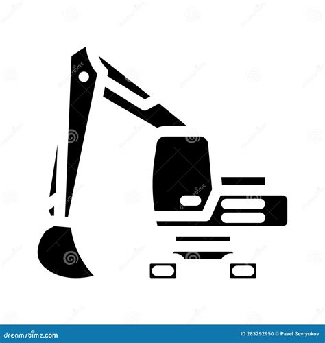 Concrete Pumper Civil Engineer Glyph Icon Vector Illustration Stock