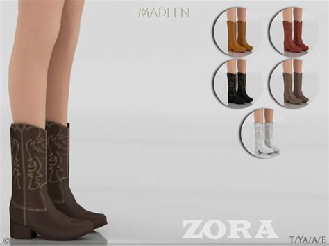 Madlen Zora Boots By Mj95 Sims 4 Female Shoes