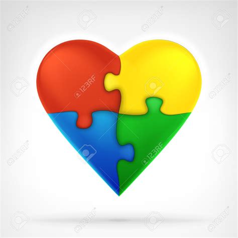 Heart Shaped Four Puzzle Pieces As Creative Solution Graphic Puzzle Pieces Heart Shapes