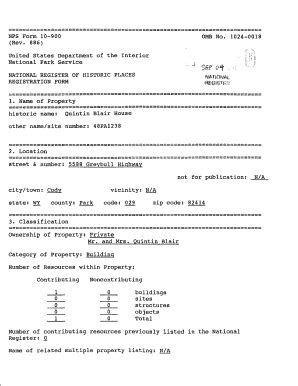 Fillable Online Pdfhost Focus Nps NFS Form 10 900 Rev 886 United