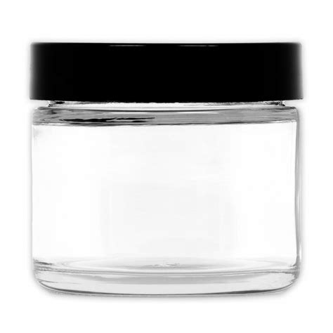 1 Oz Straight Sided Glass Jars White Plastic Lid 48case