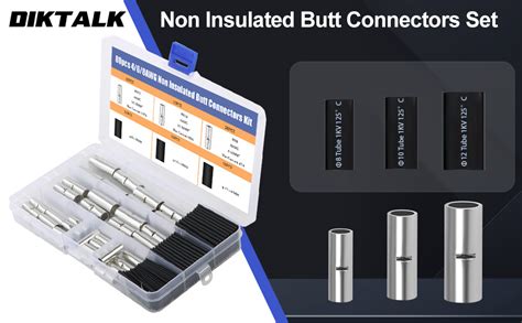 Pcs Non Insulated Butt Connectors Kit With Heat Shrinkable Awg