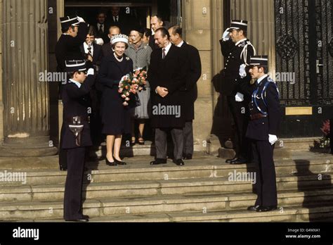 Queen Elizabeth Ii And Grand Duke Jean Of Luxembourg Leave The Town