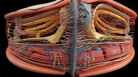 نموذج طبي ثلاثي الأبعاد لتشريح القفص الصدري البشري صور تشريح البطن