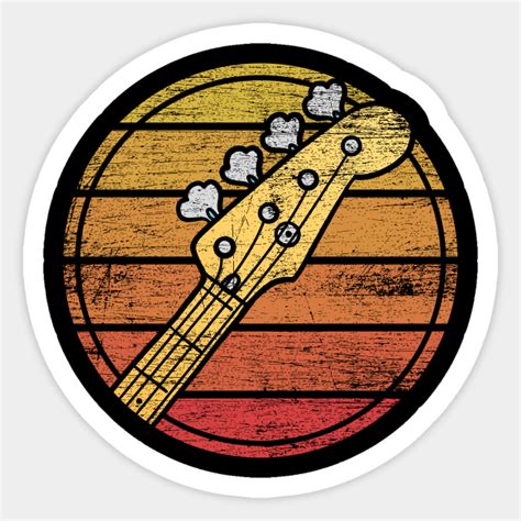 Retro Bass Guitar Grunge Bass Guitar Sticker Teepublic