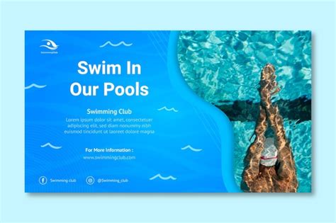 Premium Vector Swimming Horizontal Banner Template