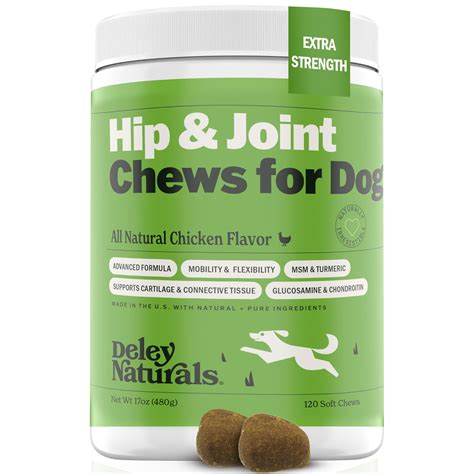 Deley Naturals Hip & Joint Support for Dogs, Arthritis Relief, 120 Count - Walmart.com