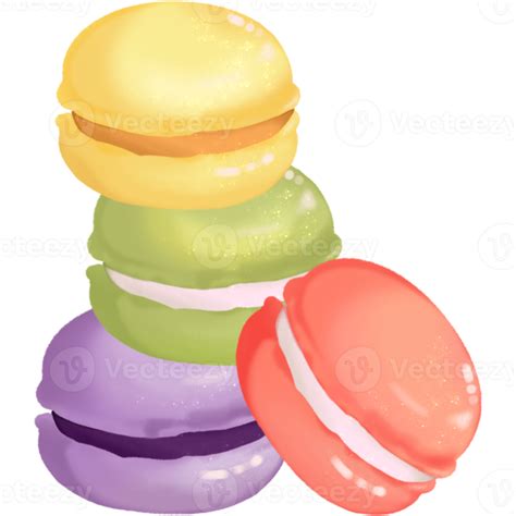 Colorful Of French Macaroons Hand Drawn 21162370 Png