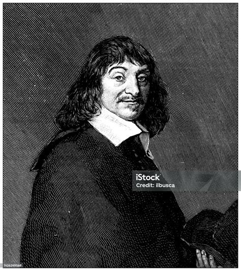 antique illustration rene descartes renatus cartesius stock