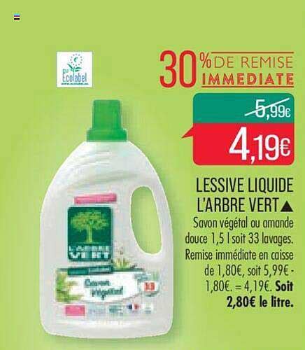 Promo Lessive Liquide L Arbre Vert Chez Match Icatalogue Fr