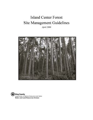 Fillable Online Your Kingcounty Island Center Forest Site Management