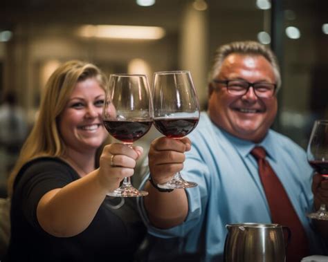 Premium Photo A Man And A Woman Toasting With Wine Glasses