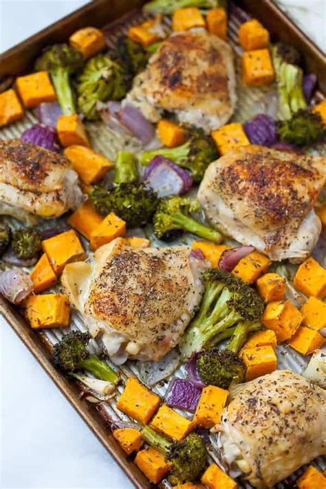 Sheet Pan Chicken Thighs With Roasted Vegetables