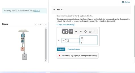 Solved The Kg Block A Is Released From Rest Part A Chegg