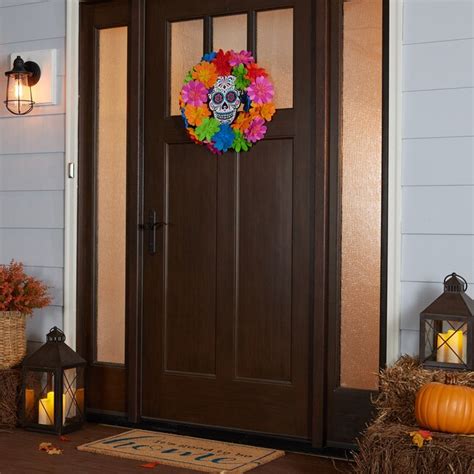 Haunted Living 18-in Hanging Wreath in the Halloween Decor department at Lowes.com