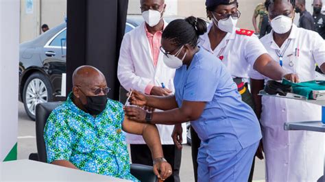 President Akufo Addo And Wife Receive First Dose Of Covid Vaccine