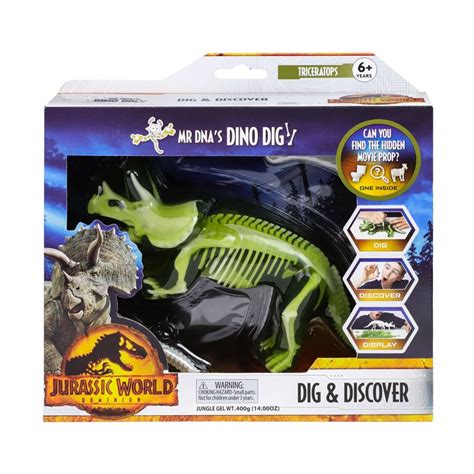 Jurassic World Dominion Dino Dig Triceratops ของเล่น ฟอสซิล Kiddo